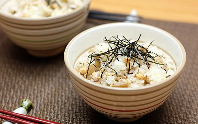 完成 オイルサーディンとしば漬の混ぜご飯